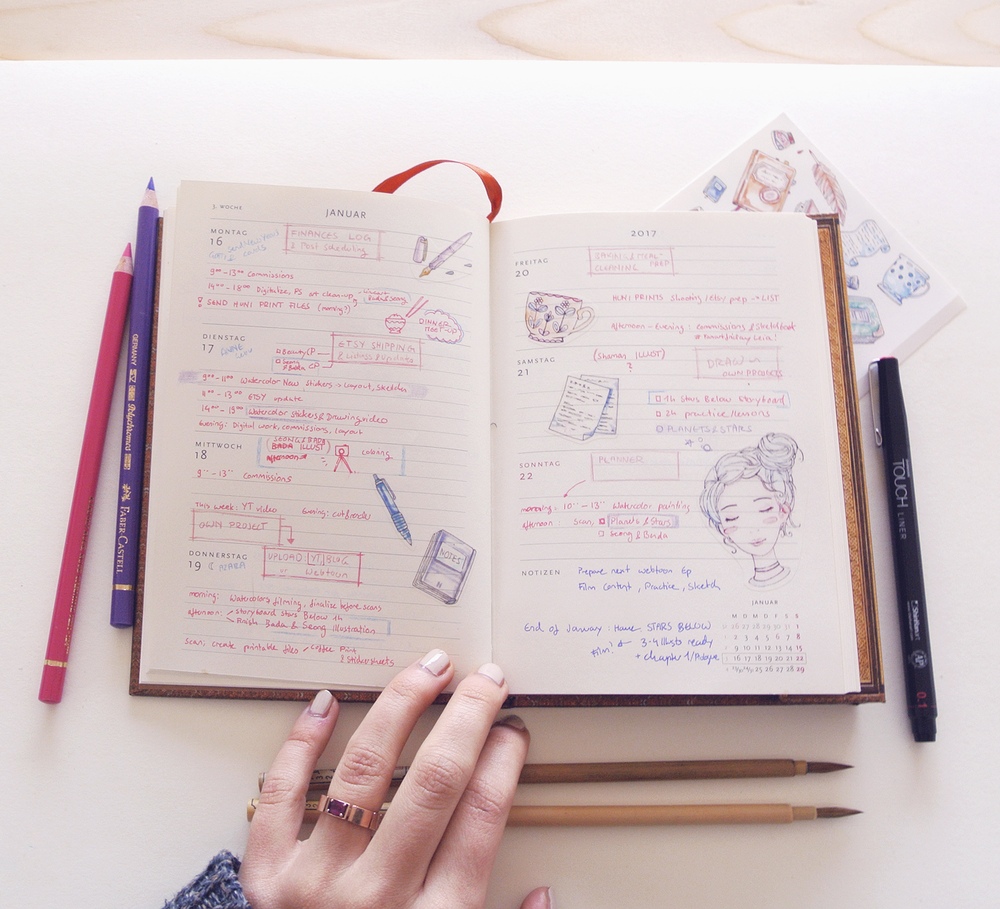 Planner Setup of an Illustrator - Journals and Sketchbooks — Evelyne ...