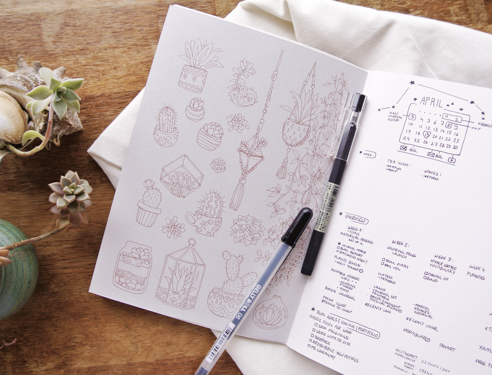 Coloring page in my bullet journal. 