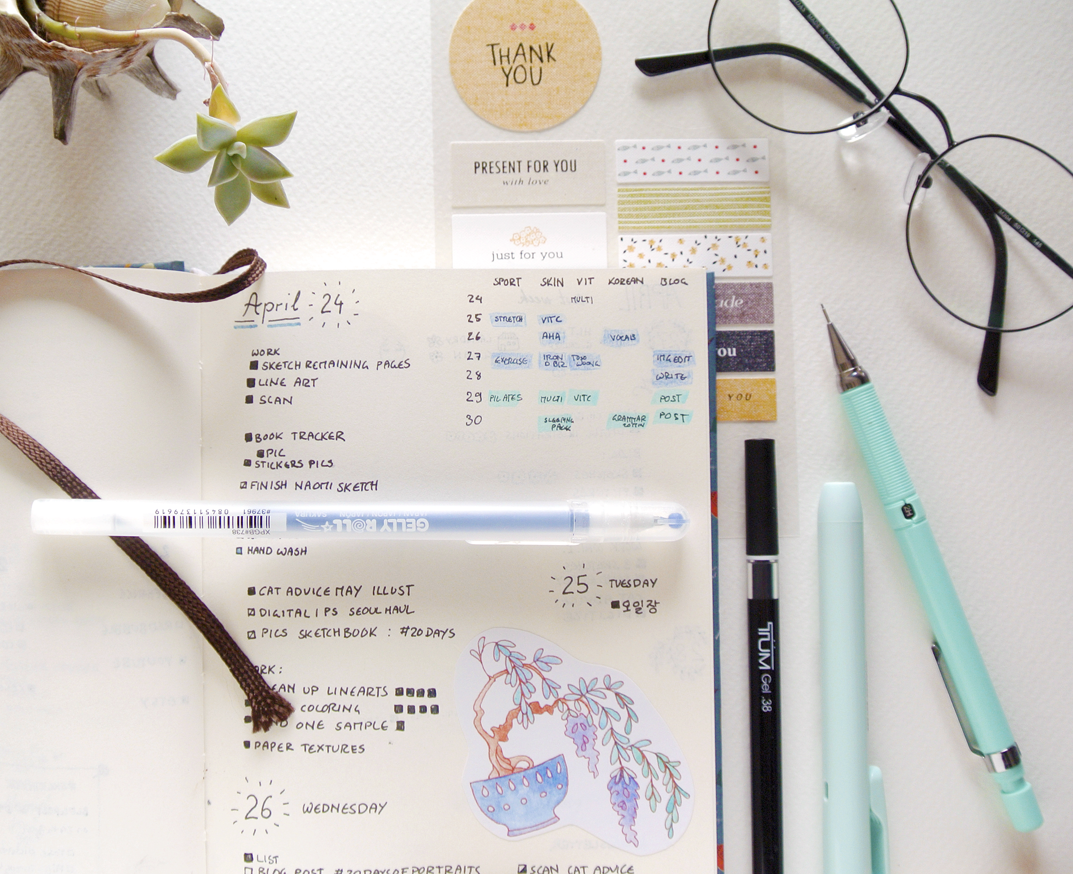 Simple blue bullet journal layout. I try to keep my weeklies and daily layouts functional, minimal but pretty. 