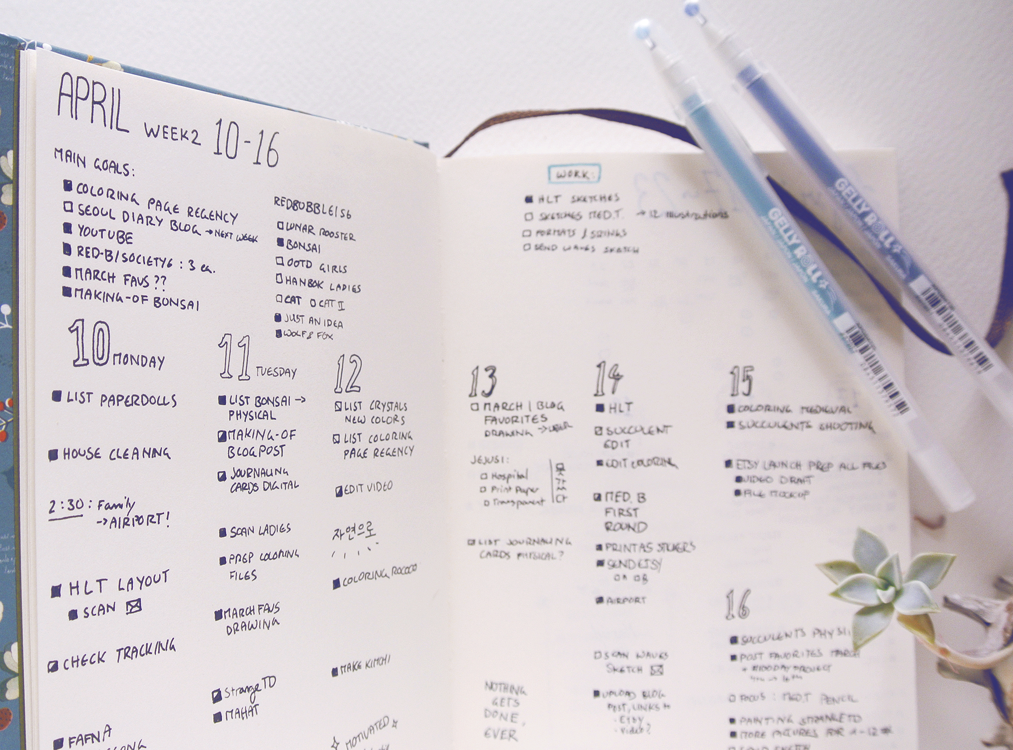 Minimal, functional weekly bullet journal layout for long to-do lists and focused productivity.