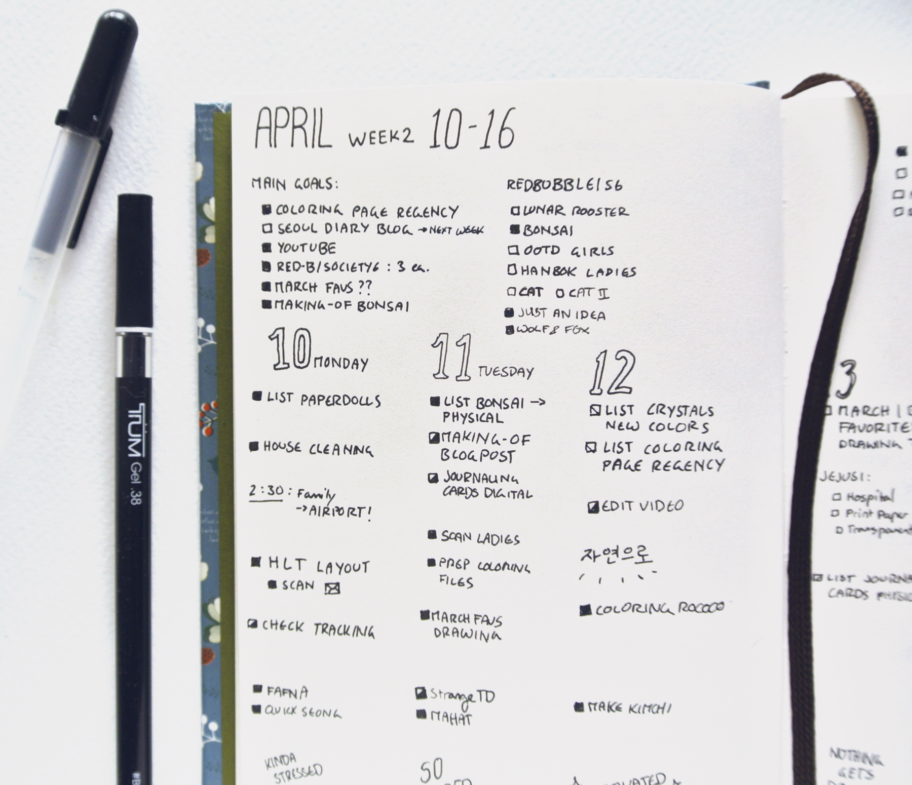 Productivity & Motivation in my Bullet Journal. Lots of task lists!