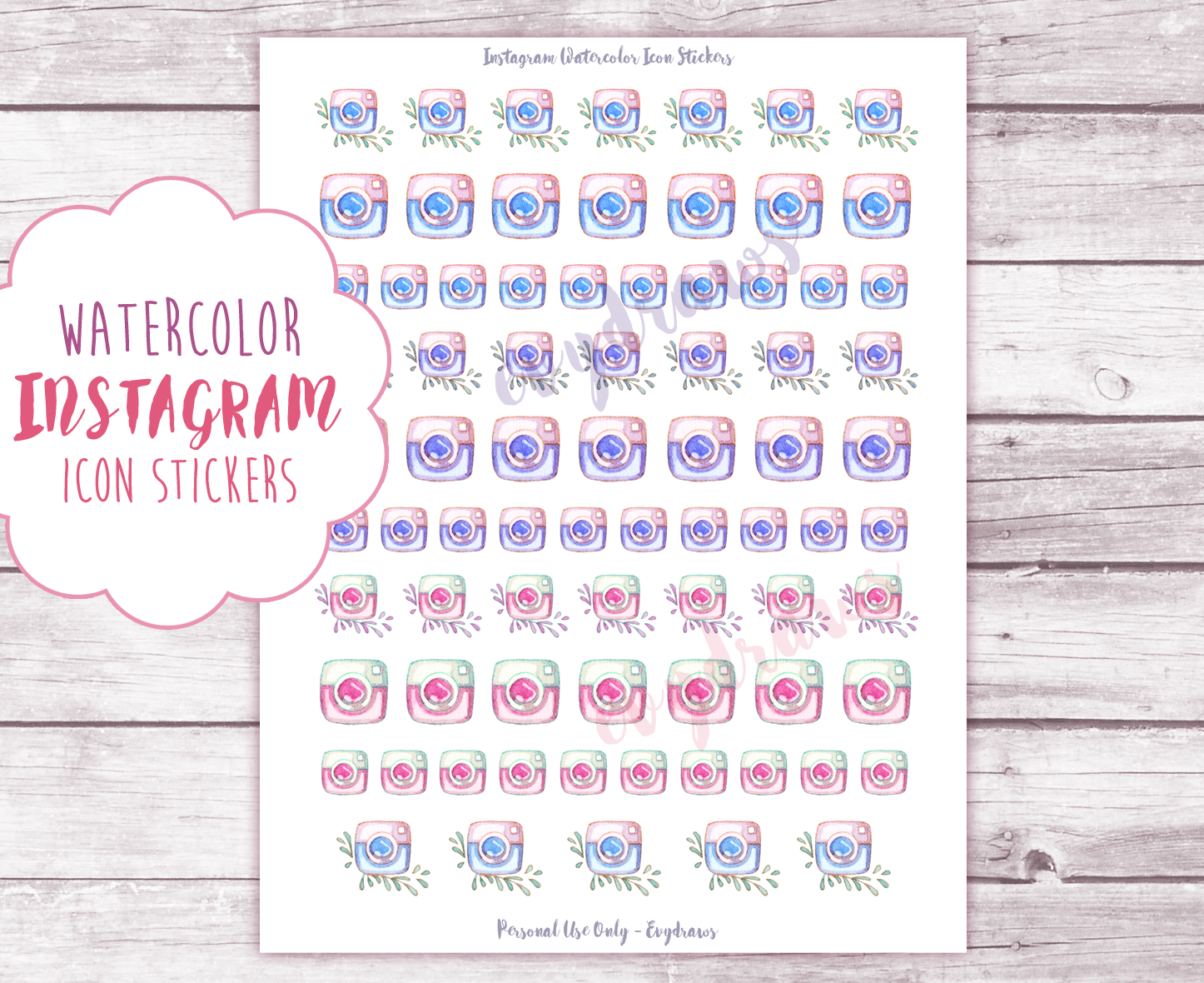 By the way: This printable Instagram icon sticker sheet is now up in the password-protected library. Just sign up for my newsletter to get access!