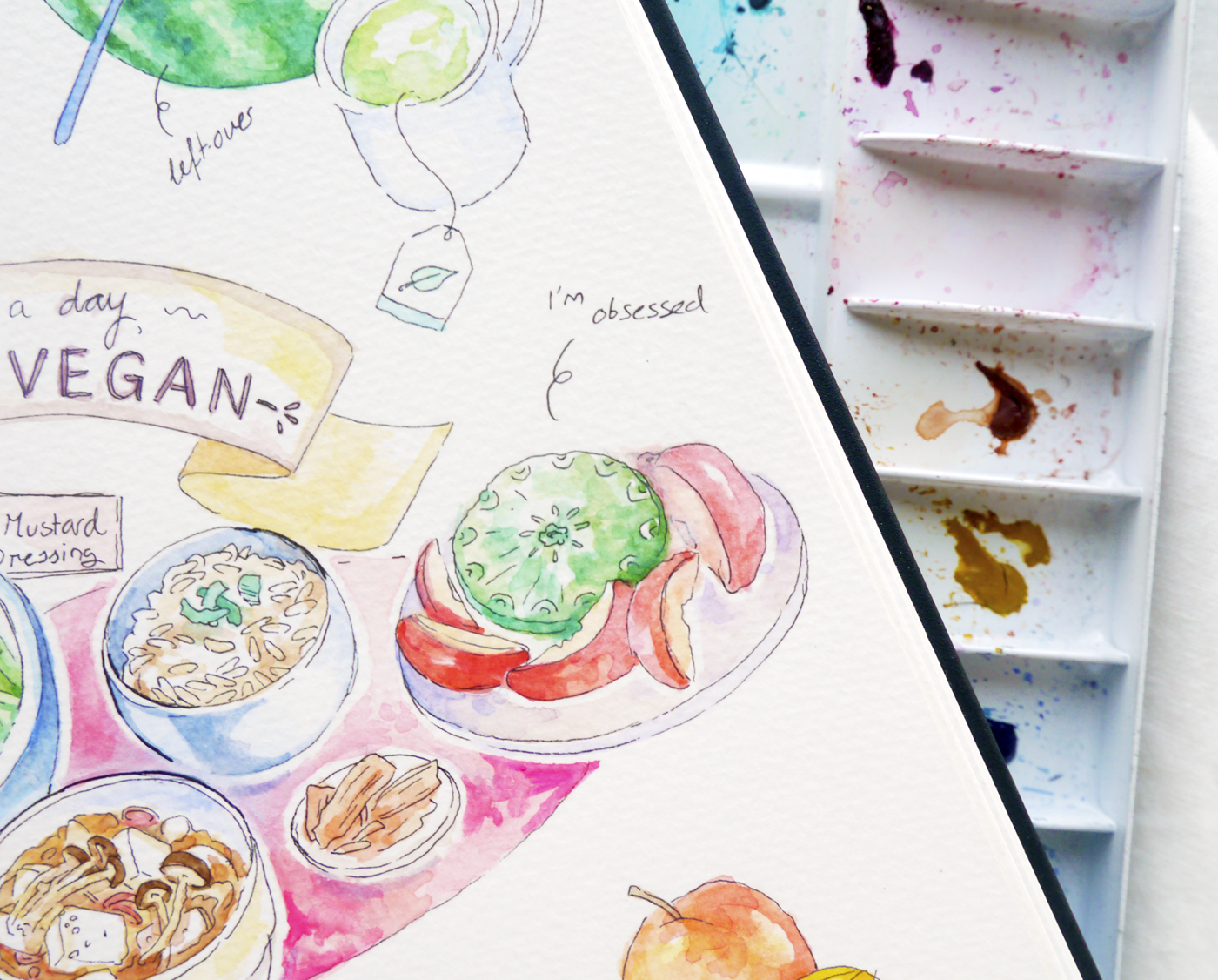 What I eat in a day: Lazy & Cheap Food Diary of a Vegan living in South Korea. I combine Western & Korean ingredients and recipes to get the best out of both worlds, with all the necessary tweaks to make them Vegan if they aren't already. A lot of traditional Korean meals are easy to veganize (or already vegan) and I focus on cooking a big meal from scratch each day and meal-prep to save money and time. My food illustrations as a meal planner & diary - hope they inspire you on your own meal planning journey! Printable food illustration stickers linked in the blog post. 