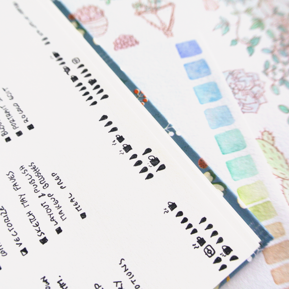 Little hydration trackers in my Bujo. I added coffee trackers and Instagram posting trackers, too! More creative and productive doodle ideas for bullet journals can be found on my blog "evydraws".