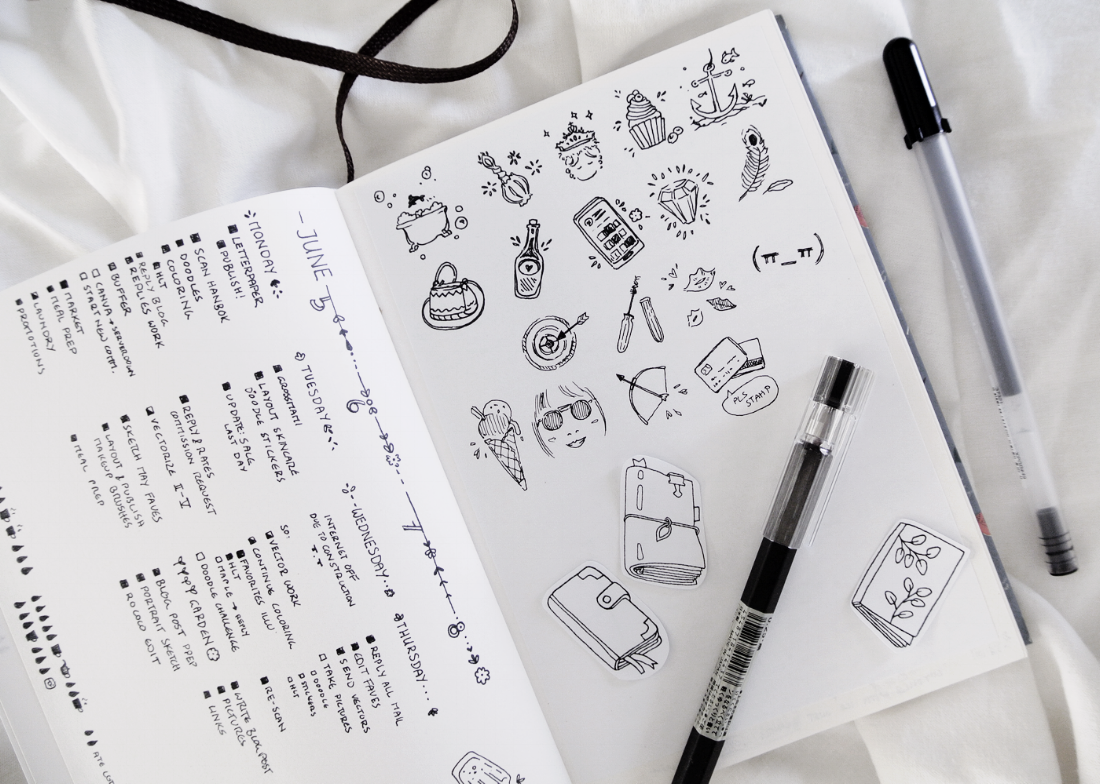 A Month in My Bullet Journal - July's Doodles — evydraws