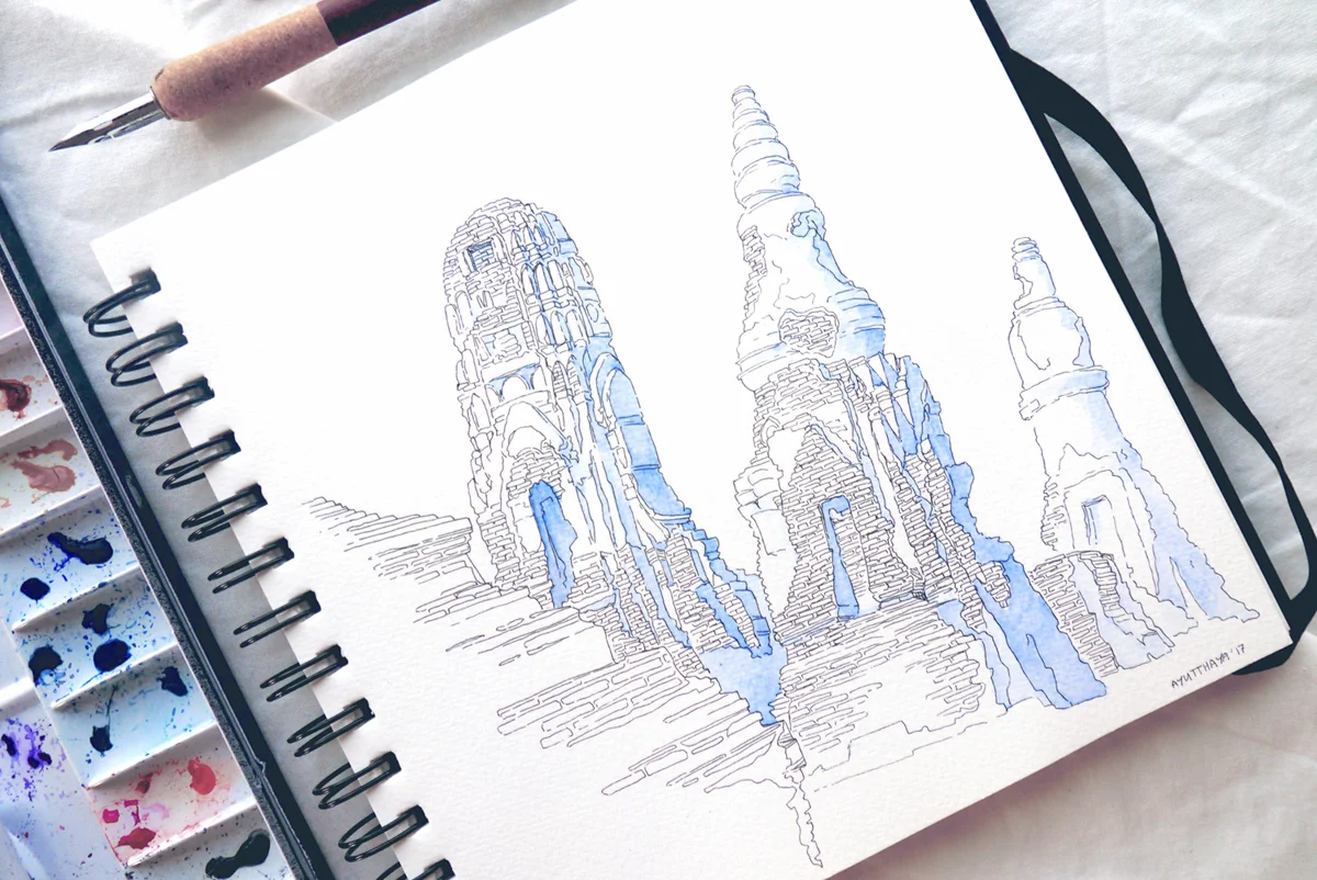 Travel sketches really helped me with practicing my drawing skills (landscapes and perspective...) as well as being more mindful and curious about pretty much everything I saw!