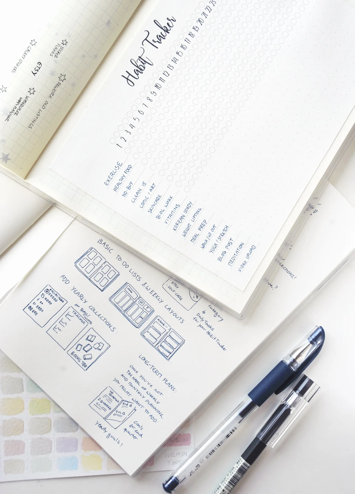 Need More Consistency and Balance? Habit trackers are such a fun way to keep up with all those tiny tasks or, well, habits that otherwise get lost during busy days. Don't go overboard! If just sticking to your habits each day consumes hours, there's no way you'll be able to keep up. I like to use a "dual" habit tracking system - read on to find out how I split my habits into two categories and how I use my bullet journal to reach creative and professional goals!