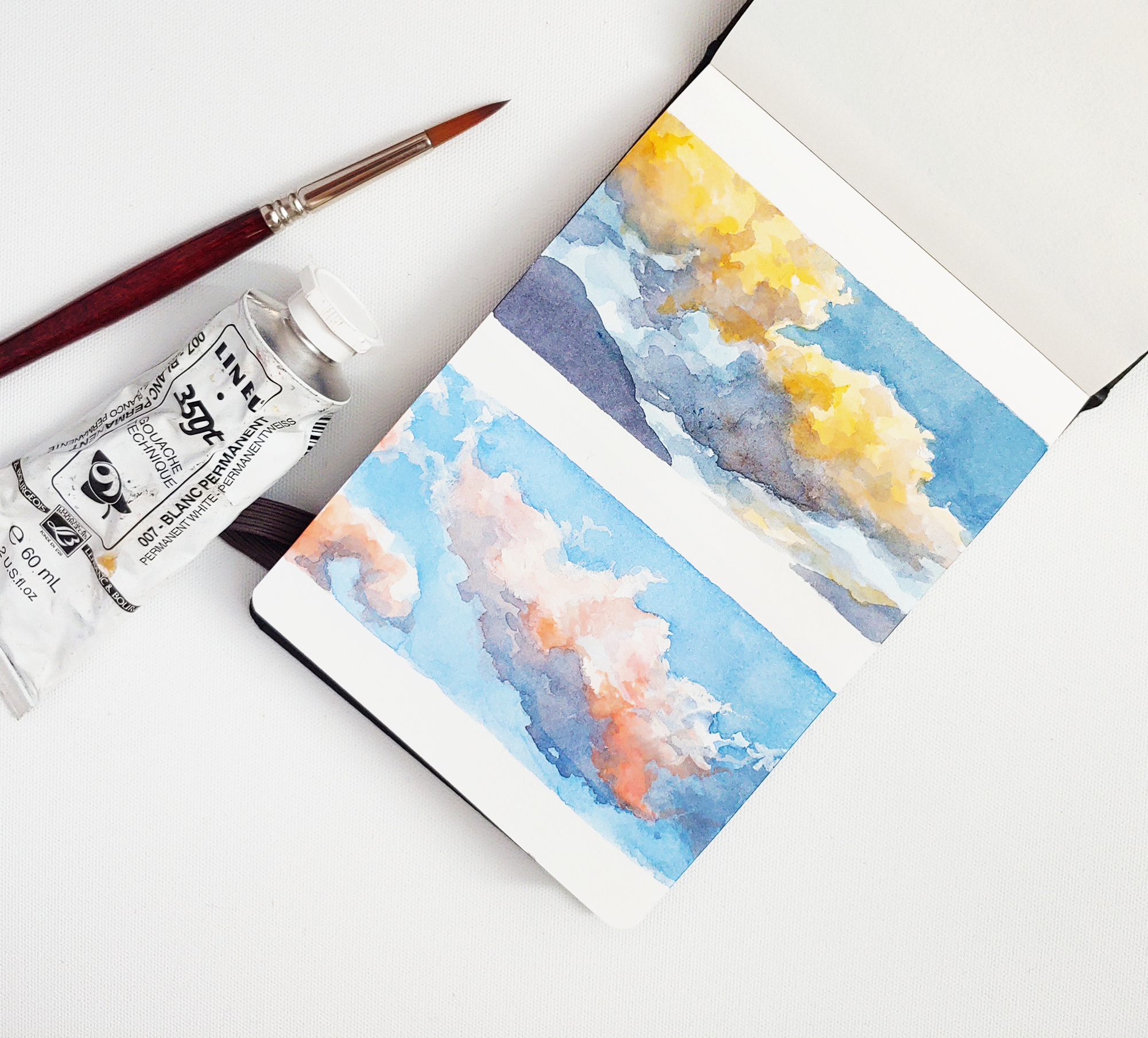 Sketchbook Gouache Cloud Studies // voiceover 