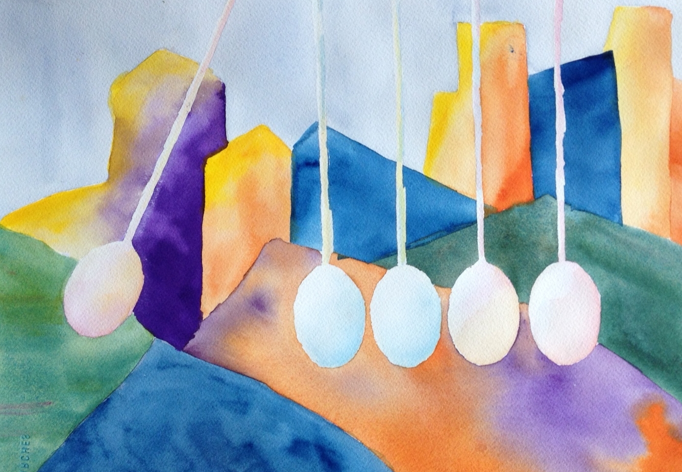  Sibling Eggs in the City | 11”x 14” | Watercolor on Arches 140 lb. Cold Press Paper 