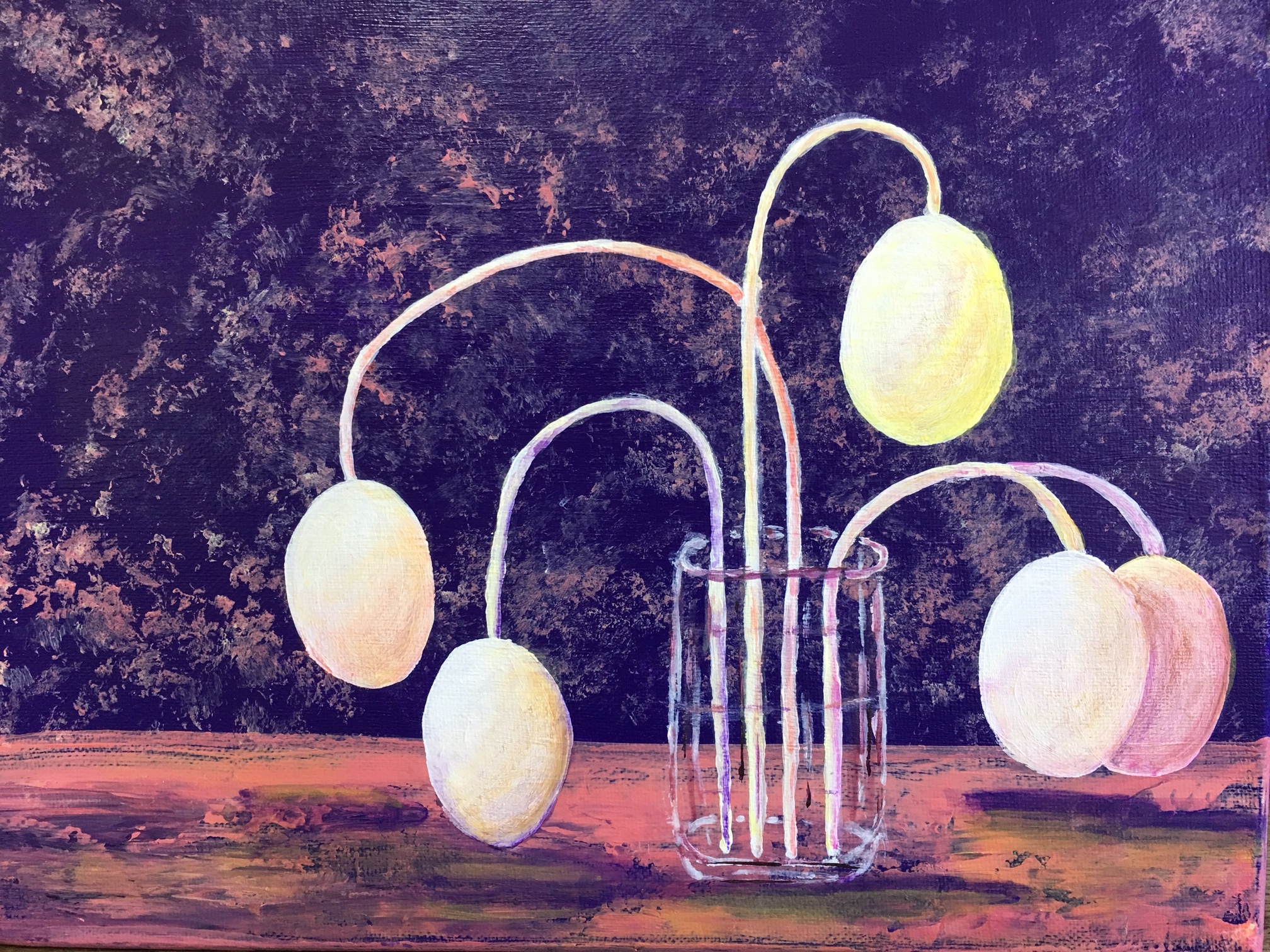  Sibling Eggs in a Vase | 11”x 14” | Acrylic on Canvas Board 