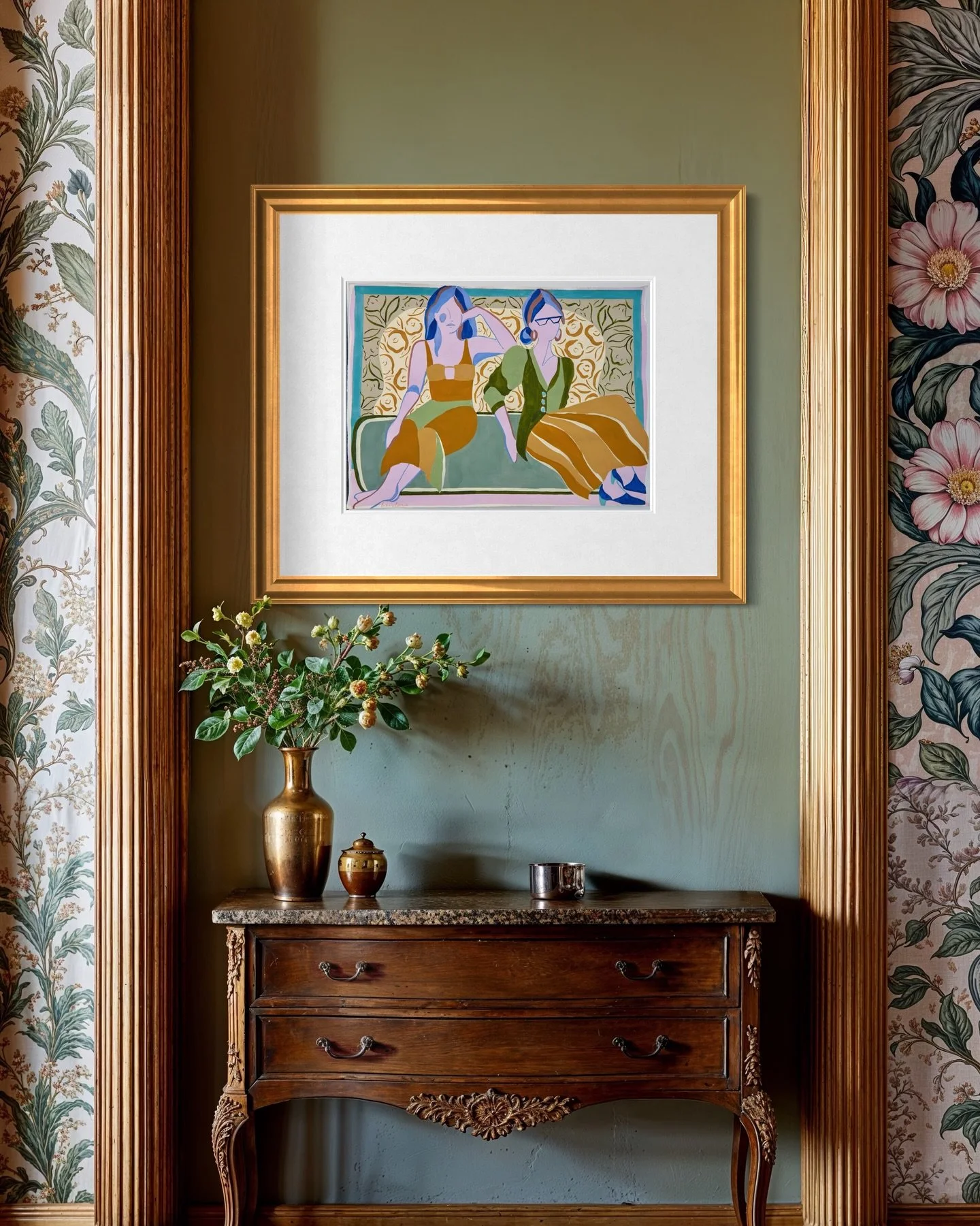 So many options when framing these ladies!
[18&rdquo;x24&rdquo; original painting on cold pressed paper, available on my site]

#originalartwork #worksonpaperart #figureativeart #artforyourhome #nashvilleartist