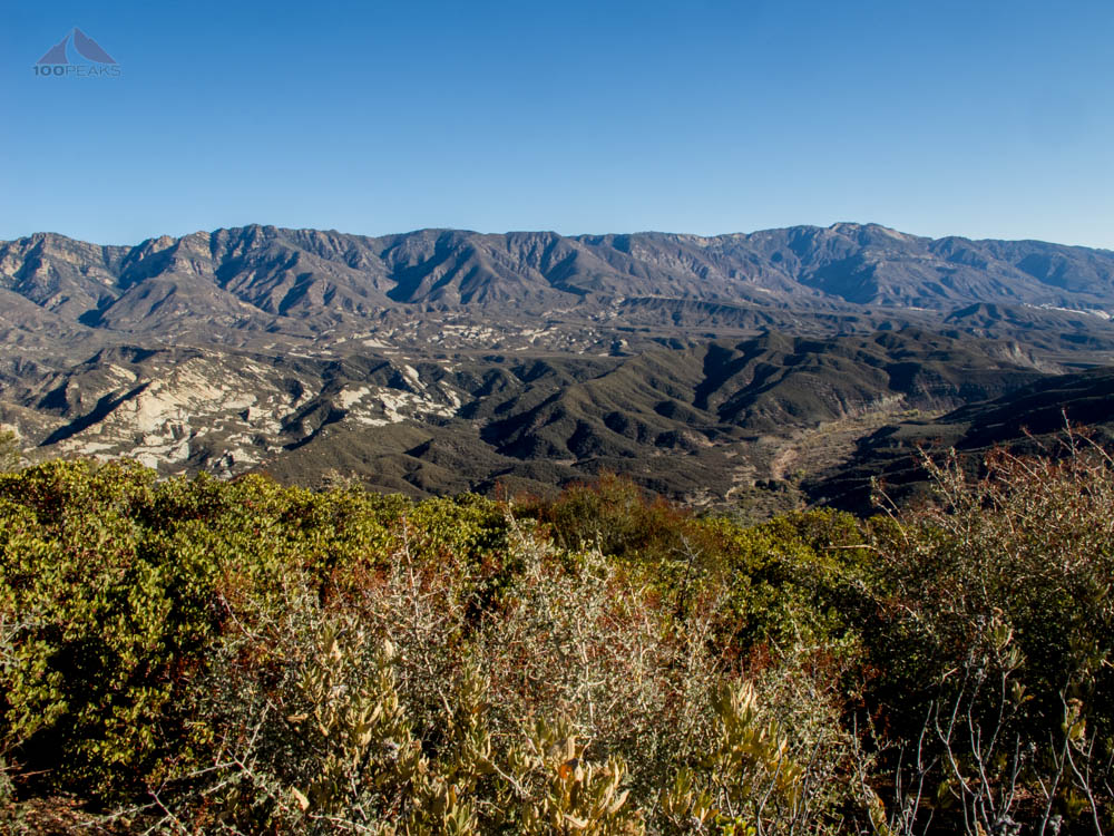 The view north towards Piedra Blanca from Dry Lakes Ridge