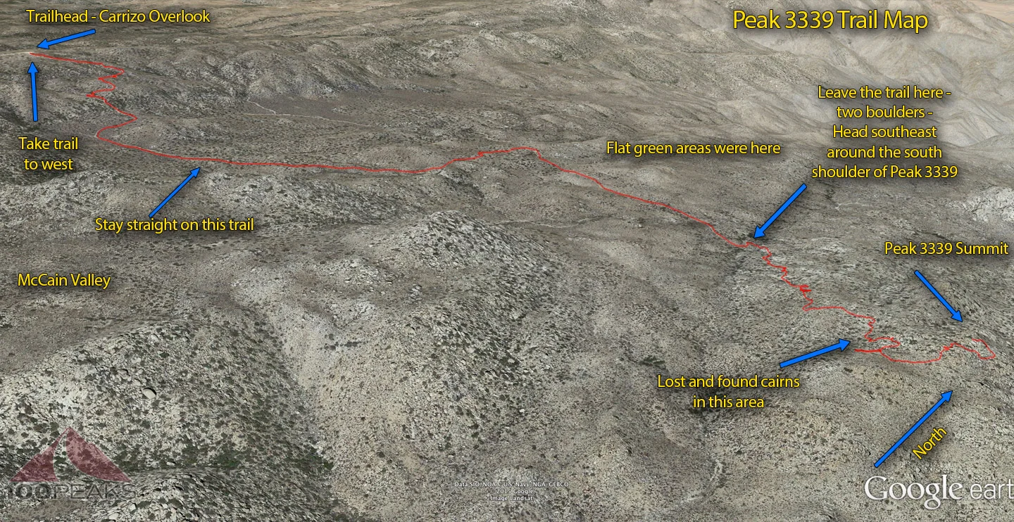Peak 3339 Trail Map