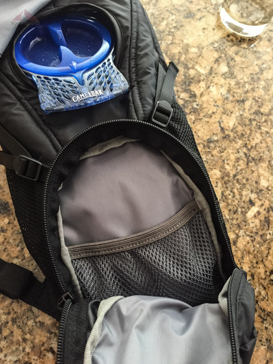 The lower pocket has enough room for some snacks and some small items