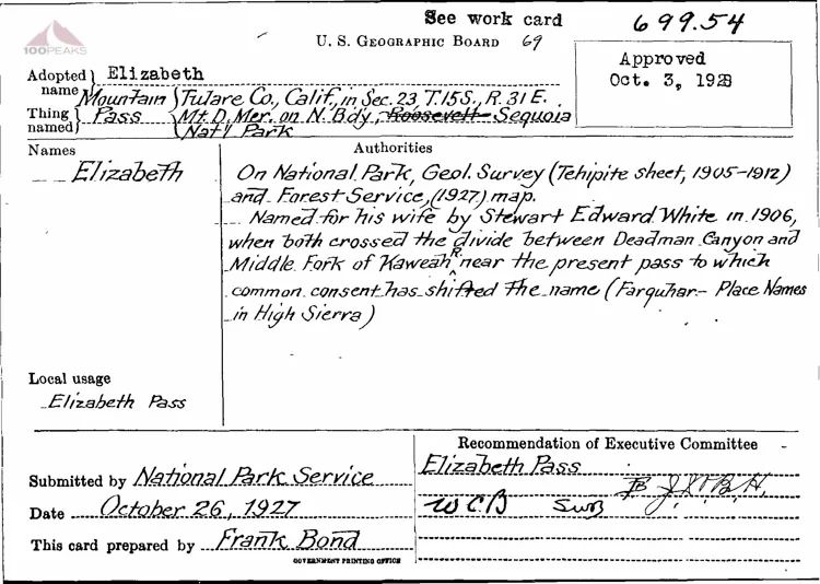 US Forest Service Decision Card approved in 1928