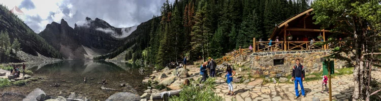 Panoramic of Lake Agnes and the Tea House