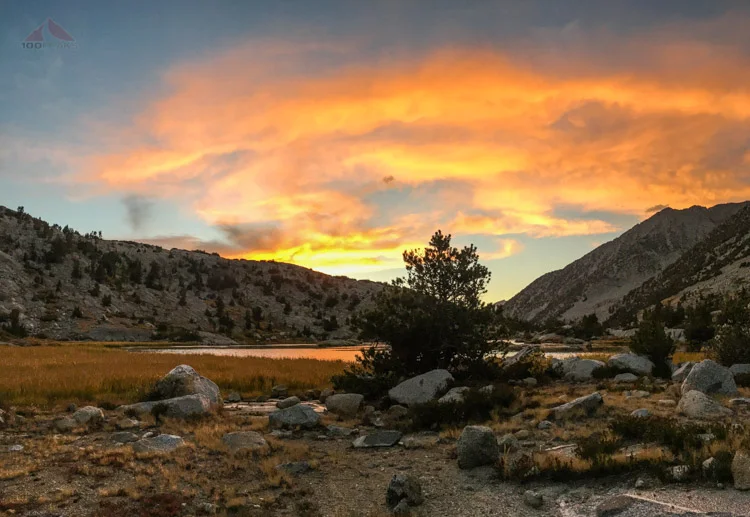 Sunset from the campsite in Lower Dusy Basin