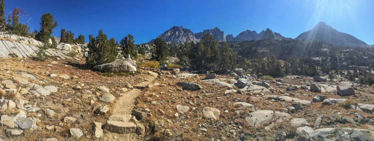 Giants framing Dusy Basin on the way up