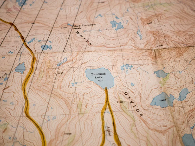 28-year-old Map of the Tunemah Trail