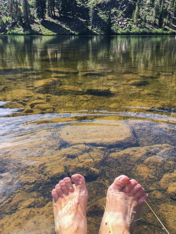 Soaking the toes in Big Marshy Lake