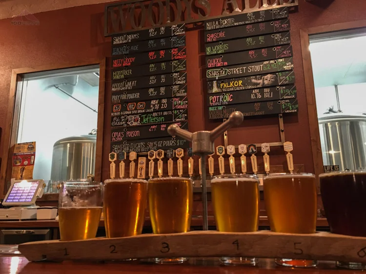 Hydrating at Woody's Brewing Company in Redding