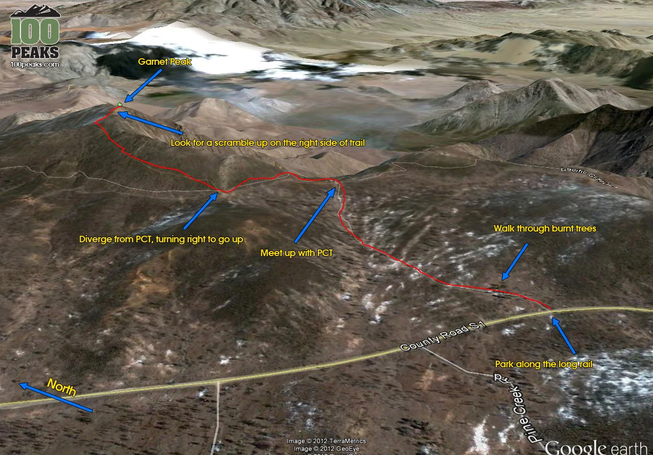 Garnet Peak Trail Map