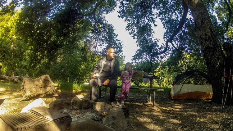 Soph and I on her first backpacking trip in the Santa Barbara area