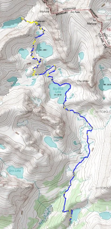 Map Day 2: Lower Soldier Lake to Upper Crabtree Lake