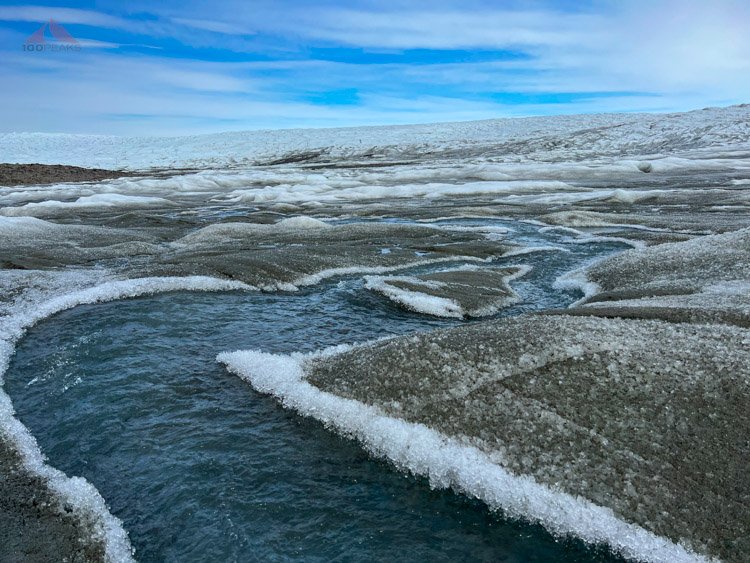 Creeks on the Greenland Ice Cap near Point 660