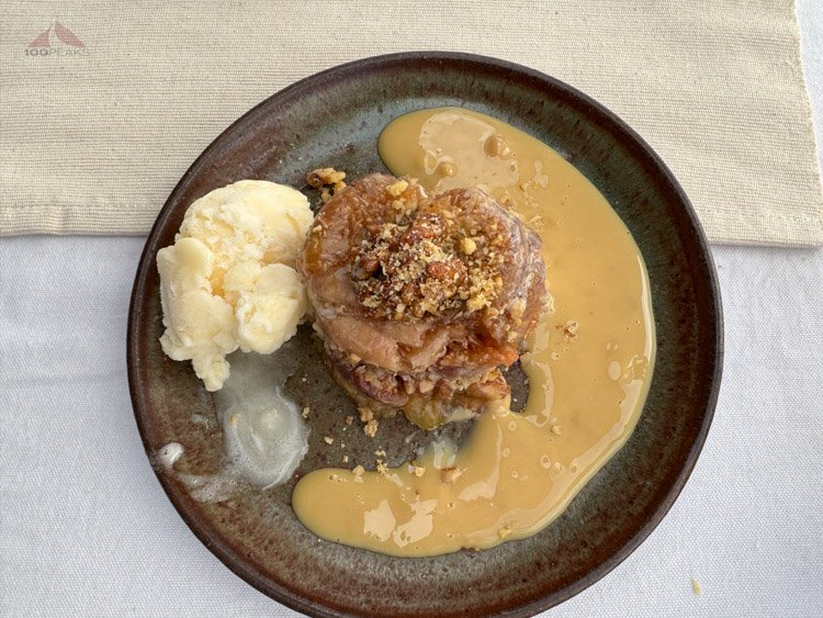 Date dessert w/caramel, &amp; vanilla gelato