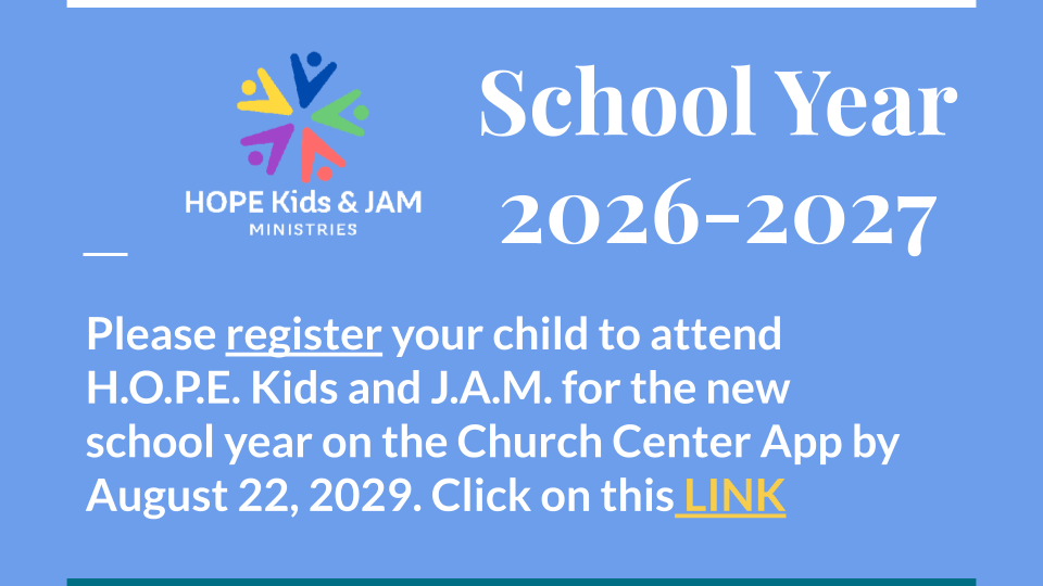 HOPE KIds &amp; JAM Registration