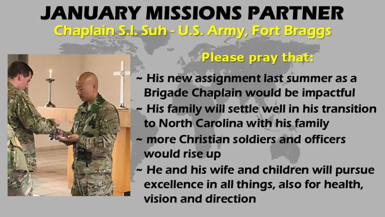 Missions Partner: Chaplain S.I. Suh