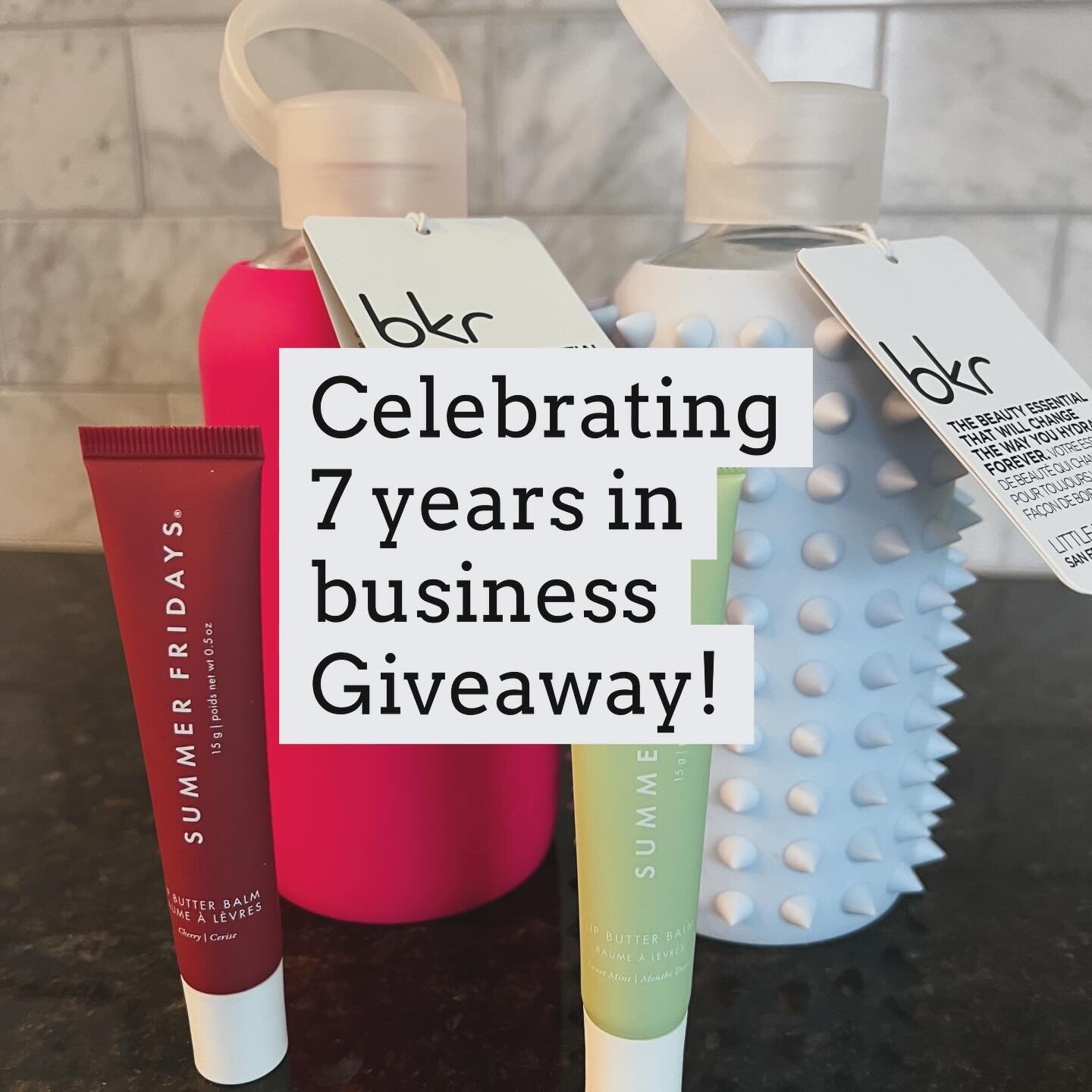 The Root Wellness is Celebrating 7 years in Business on 3/20!!!! We love our community and would love to give you a few of my favorite things!!! 

Two chances to win:
*One Little Glass BKR bottle @mybkr 
* One Summer Friday Lip Butter @summerfridays 