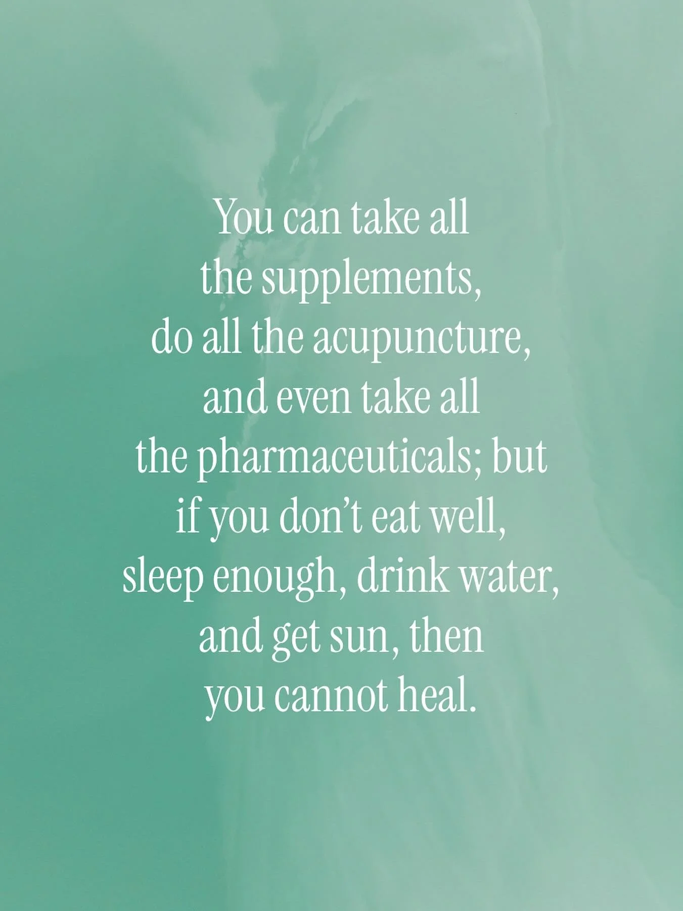 I could lie to you, and tell you it doesn&rsquo;t matter . . . But it does! I can&rsquo;t make you do the work, but much of it comes down to the discipline of living right and making good choices. Your body will thank you. 

#acupuncture #functionalm