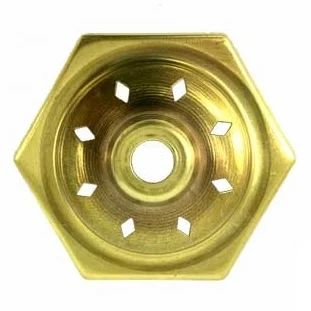 O6VCAP 6-Sided Vented Brass Vase Caps With diamond vented. Side length: 1-5/8"(41mm)