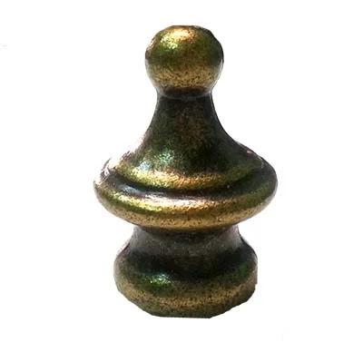 Medium Crown Finial, 28mm(H)×19mm(W) OF17 Thread 1/4"(6.3mm)φ × 28T OF17-1 Thread 3/8"(9.5mm)φ × 27T OF17-2 Thread 10mmφ × 1T