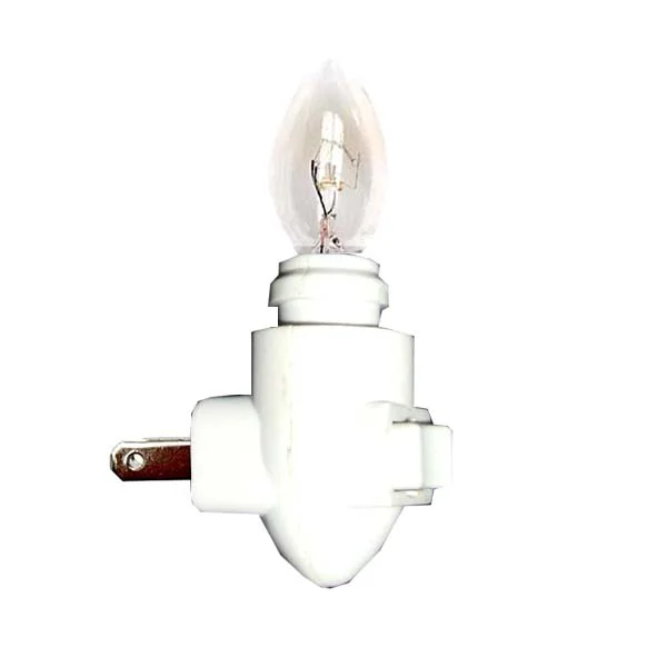 ON-01 Nite Lite with Bulb, ON-OFF Switch E12, 110V, Include bulb (7W), and with ON-OFF switch. Plugs directly into wall outlet. *Noted: Nite lite and bulb are not pack together, will be packed separately for safety reason.