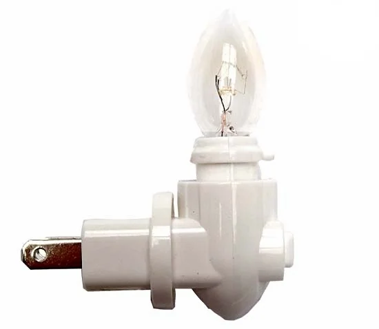 ON316 Nite Lite with Bulb, ON-OFF switch, rotated 360 ° E12, 110V, Include bulb (7W), and with ON-OFF switch, rotated 360 degree. Plugs directly into wall outlet. With UL approval *Noted: Nite lite and bulb are not pack together, will be packed separately for safety reason.