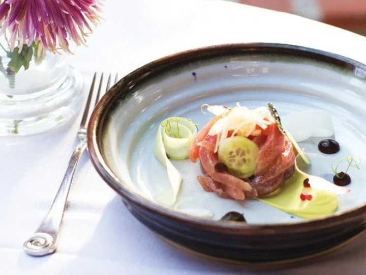 Delicate ribbons of tuna with ponzu fluid gel, smooth avocado &amp; yuzu, crisp cucumber, and a whisper of celery. ✨⁠
Our menu is ever chamging. Guided by inspiration, the season, and the joy of creating something new for each evening.⁠
⁠
⁠
⁠
⁠
⁠
⁠
⁠