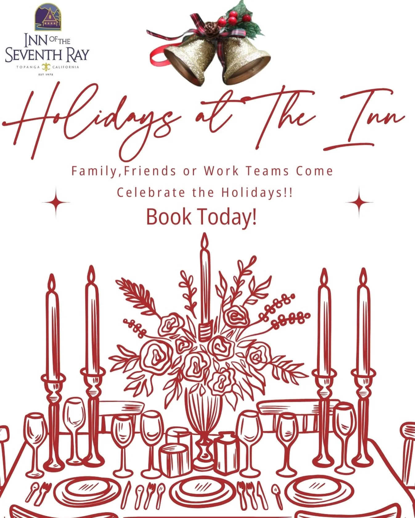 Planning a holiday party? Come be our guest! From family and friends to corporate events, enjoy the best food, beautiful wines, and a warm outdoor setting with fireplaces and festive vibes. From mulled cider to roast goose! We have your perfect holid