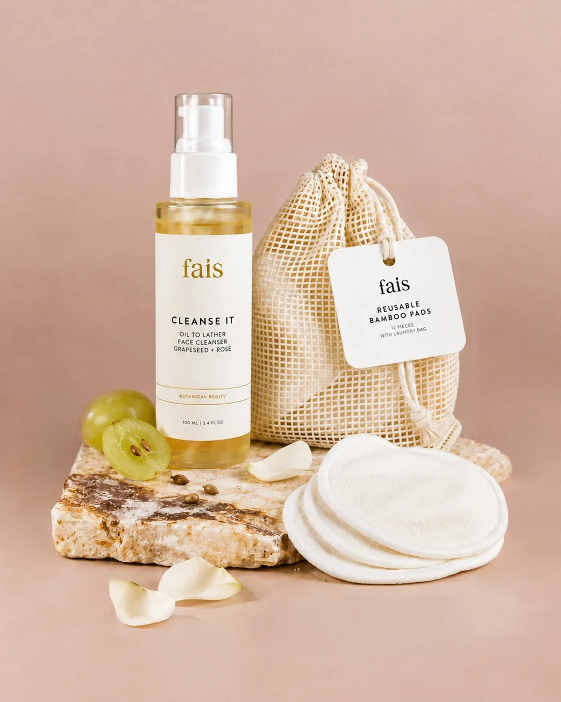 Perfectly Clean Face Cleanser & Reusable Bamboo Pads Set