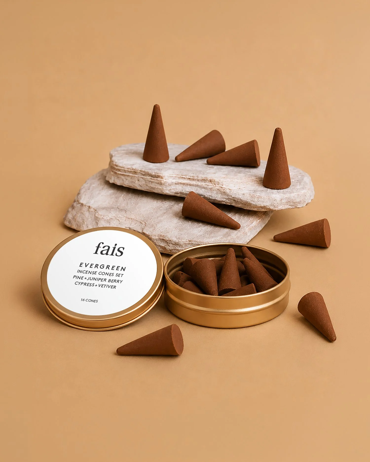 Evergreen Incense Cones – Set of 16
