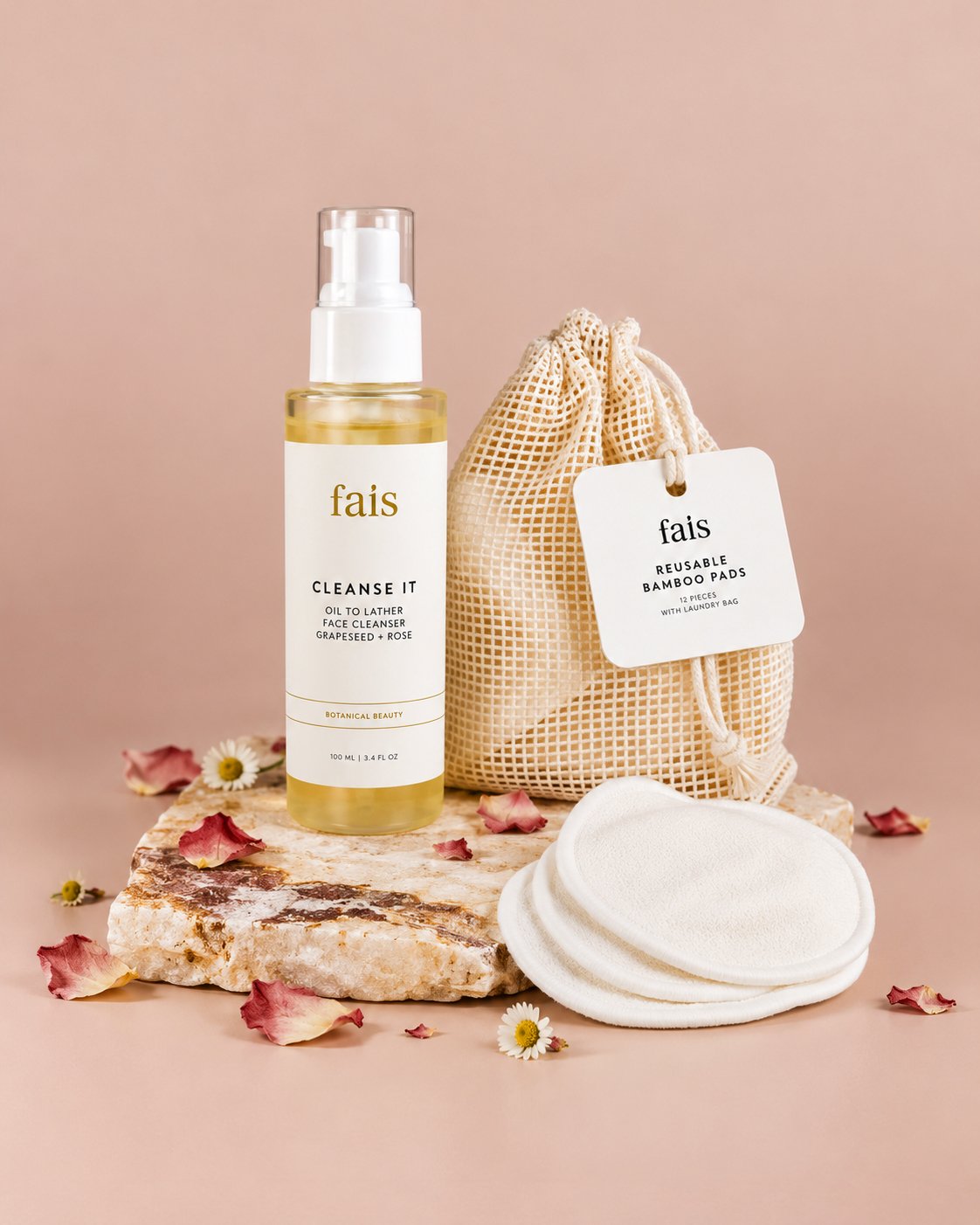 Perfectly Clean Face Cleanser & Reusable Bamboo Pads Set