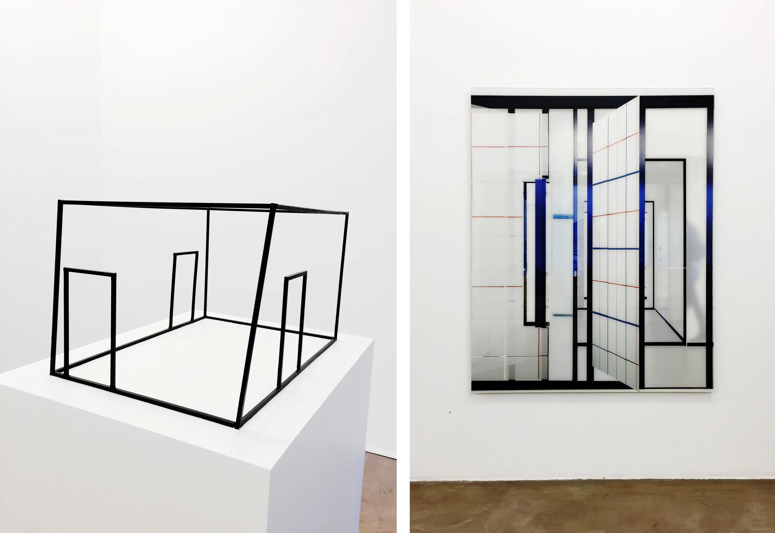 Vasemmalla Malli II, 2019, oikealla Spatial Changes 52 , 2018
