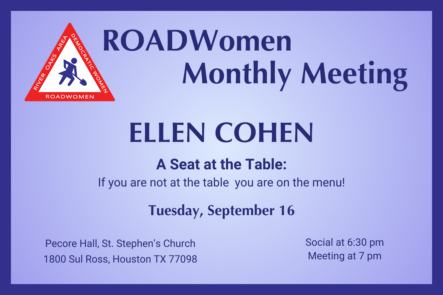 September Meeting with Ellen Cohen