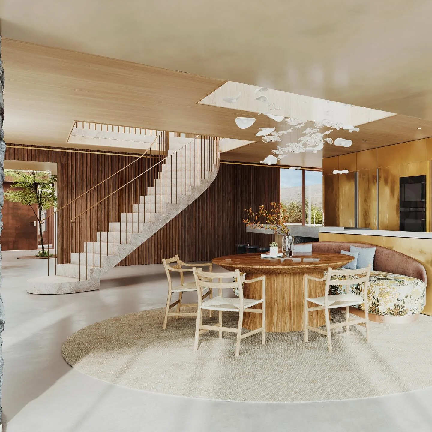 Work in progress on our Rock House by the sea project. We are working through a pretty epic staircase design that punctures the three floors of this new build home. The house is set in an enviable coastal location but is really in need of warmth and 