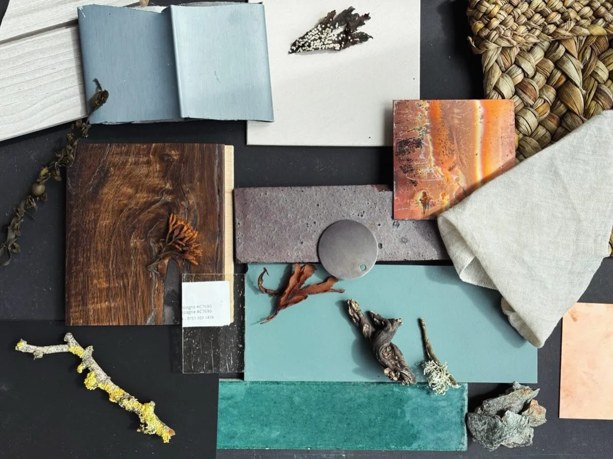 Our material palette and kitchen design is coming together for a house by the sea 🌊🍃!