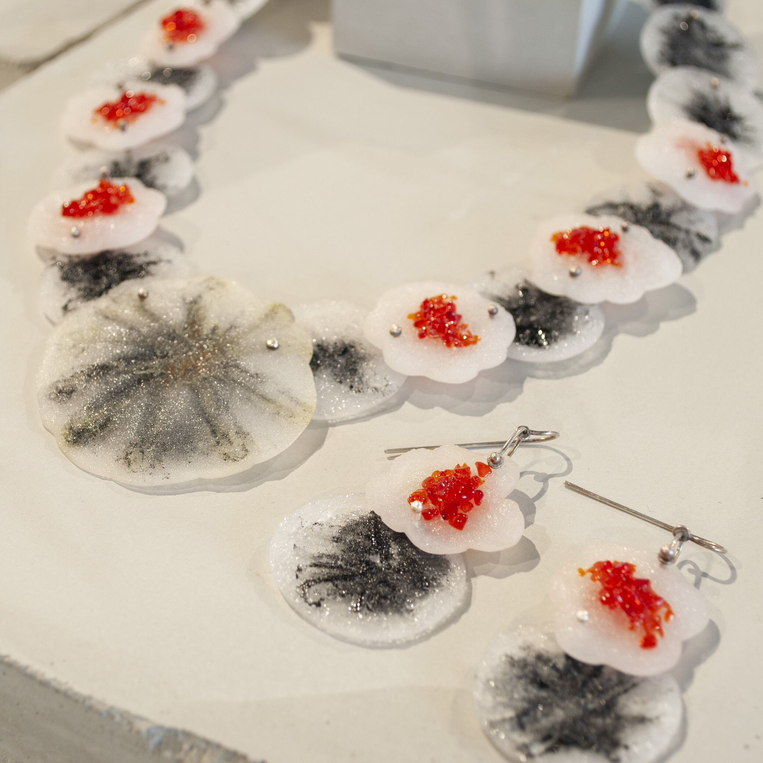 Caviar Necklace and Tobiko Earrings by Elise Ordorica