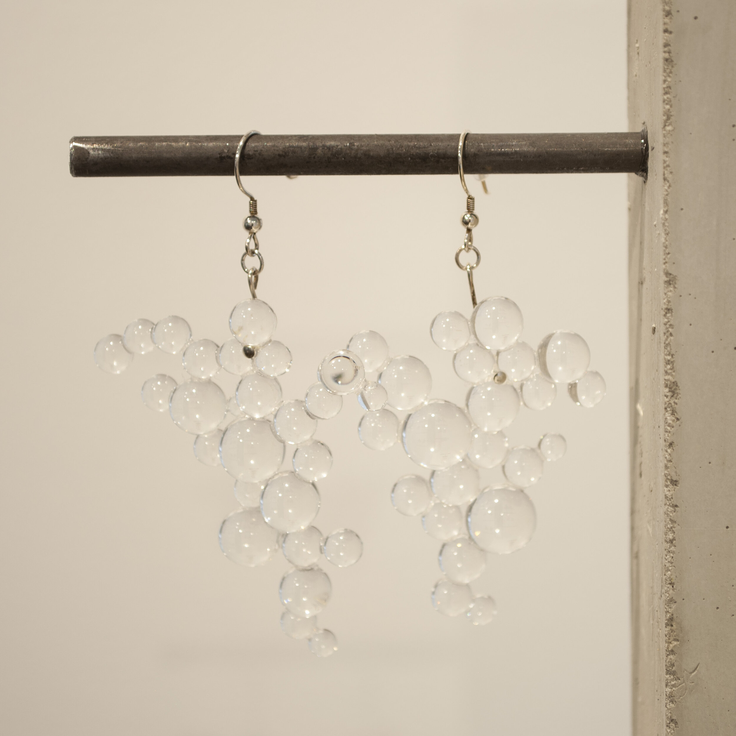 Clear Droplet Earrings by Abegael Uffelman