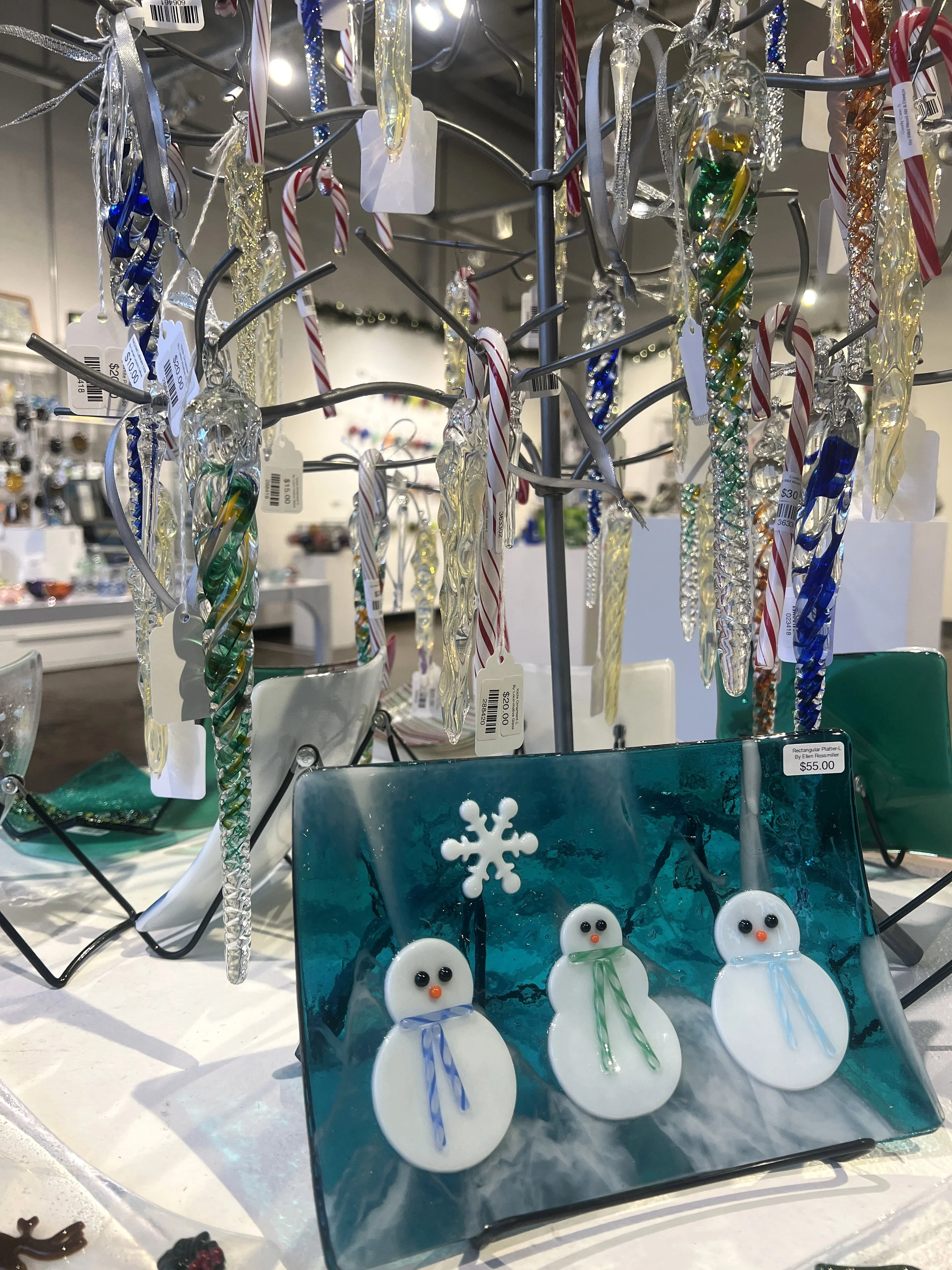 Snowman Platter by Ellen Rossmiller